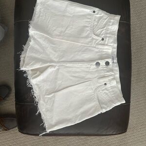 Frame Cream Denim Shorts